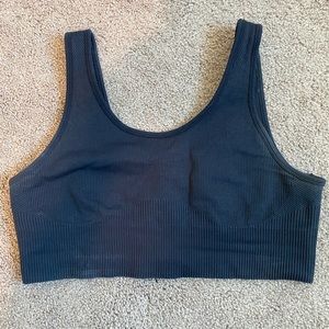 RIBBED PANEL SPORTS BRA